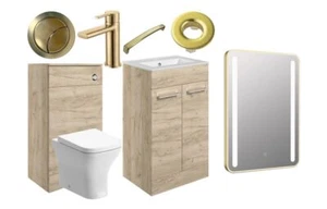 Bathroom Furniture Suite Daly 510mm F/S Furniture Pack WC Base Units Basin Mixer - Picture 1 of 16