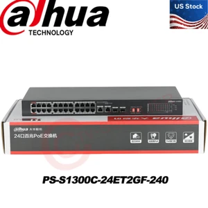 Dahua PS-S1300C-24ET2GF-240 24 Ports RJ45 Ethernet POE Switch For Network IP Cam - Picture 1 of 1