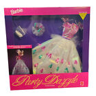 Vêtements de fête éblouissants vintage Barbie mode robe d'anniversaire rubans irisés