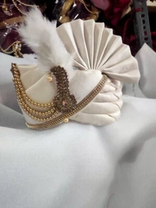 Indian Elegant Wedding Pagri for Men Traditional Indian Turban for Groom Safa - Picture 1 of 2