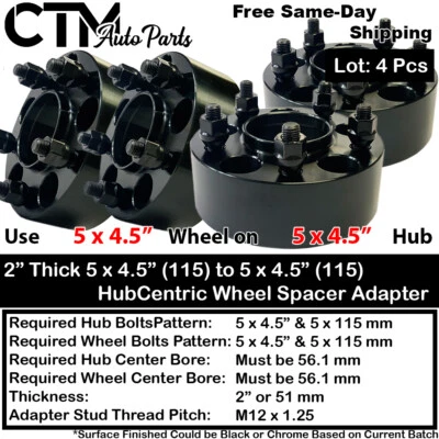 4x 2" 5x4.5" 56.1mm Diámetro Hubcentric Rueda Adaptador Espaciador Ajuste Subaru WRX/Outback Foto 1 de 4