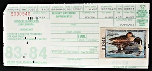 1983 Tennessee Resident Duck Stamp TN7, Pintails, 3 part card with typing! - Picture 1 of 2