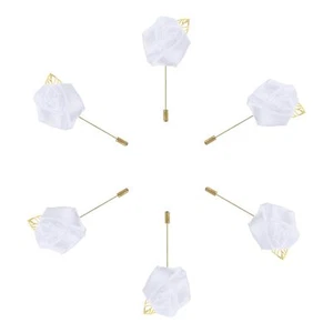 6 Pcs Groom Boutonnieres Rose Boutonnieres Pins for Men Wedding Ceremony Anni... - Picture 1 of 5