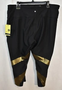 Pantalones capri Xersion negros y dorados talla 2X ventilación para mujer - Imagen 1 de 8