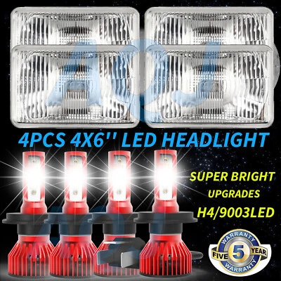 4PCS 4x6" LED headlights Sealed Hi-Lo For Chevrolet C4500 C5500 Kodiak 2003-2009 - Image 1 of 4