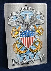 U.S. NAVY - *US MADE* - Full Color Metal Sign - Man Cave Garage Bar Pub Décor - Picture 1 of 12