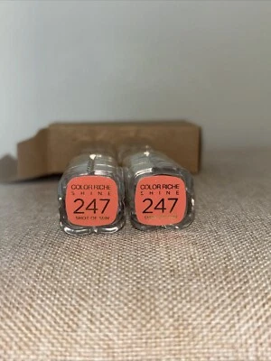 2 PCs Loreal Colour Riche Shine Lipstick shot Of Sun #247 - Image 1 of 2