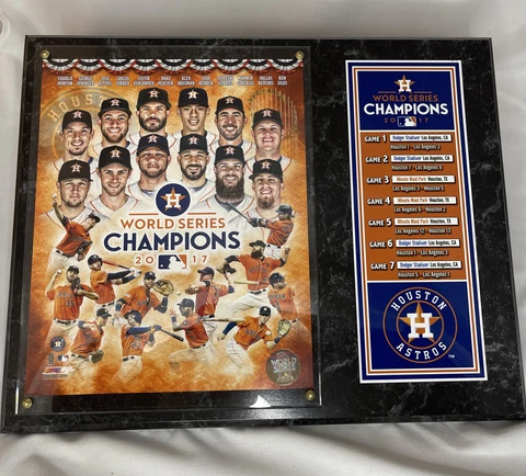 Astros 2017 World Series Champions Plaque w/8x10 Photo Cover