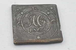 Antico gettone comunione scozzese North Knapdale Argyllshire 1802 BZ5274 - Foto 1 di 2
