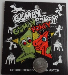 Aplique de parche de hierro de dibujos animados clásicos Gumby & Pokey Claymation - Nuevo - De colección - Imagen 1 de 1