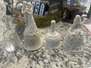 Wedding Themed Bells. Belleek, Lefton. Theme is Wedding 50th Anniversary - Picture 1 of 14