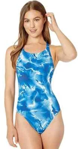 Nike Girls Industrial Blue Lightning Fast Back Swimsuit Size 10 L92456 - Picture 1 of 2
