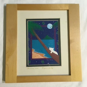 Gerahmter Virginia Bischof Chinesenhut signierter Druck mattiert 5x7 - 1 von 3 Drucken - Bild 1 von 5