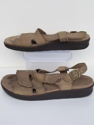 Sandalias Huggy Marca SAS Gamuza Cuero Marrón Caramelo Cordones para Mujer Talla 10.5 Foto 1 de 4