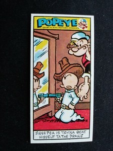 1961 Primrose Popeye 3rd Series Card  # 31 Swee'Pea Is Try'NA Beat Hisself. (EX)
