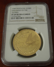 Portugal 1989 Gold 100 Escudos NGC PF69UC Discovery of Azores