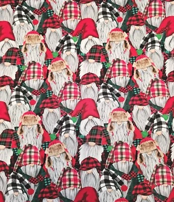 Timeless Treasures - Packed Lumberjack Gnomes Quilting And Crafting Fabric  - Image 1 of 3