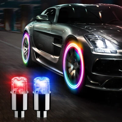 4x Car Auto SUV Wheel Tyre Tire Air Valve Stem LED Lights Caps Cover Accessories - Image 1 of 4