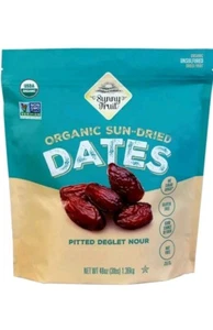 Sunny Fruit Organic Sun-Dried Dates, Pitted Deglet Nour - No sugar added - 48 oz - Picture 1 of 2