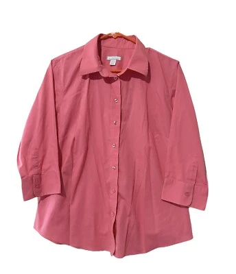 Женская блуза Lady Hathaway на розовых пуговицах рукав 3/4 рубашка размер большой - Изображение 1 из 4