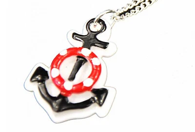 Anello Bianco Collana Miniblings 45Cm Salvagente Marittimo 2 In 1 Mare - Immagine 1 di 4