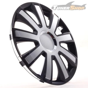 4 Radkappen Radzierblenden 14 Zoll Flash III schwarz / silber für Chrysler Fiat - Picture 1 of 5