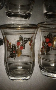 10 St. Gläser SET 6 St. schöne Likörgläser und 4 Teegläser Gold Motiv Goldrand - Bild 1 von 4
