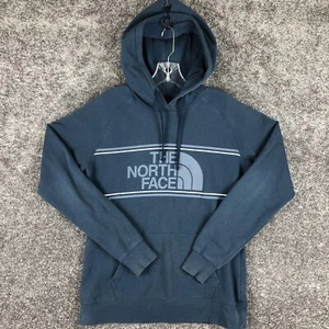 The North Face Hoodie Women Size Medium  Logo Sweatshirt Logo Pocket Blue - Picture 1 of 10