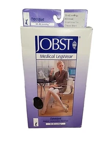 Jobst Opaque Compression Stockings 30-40 mmHg Black Size Small Knee AD - Picture 1 of 8