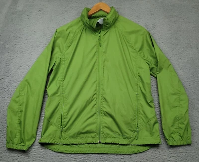 LL Bean Casco Bay Windbreaker Women's M Jacket Hooded Green Lightweight - Image 1 of 4