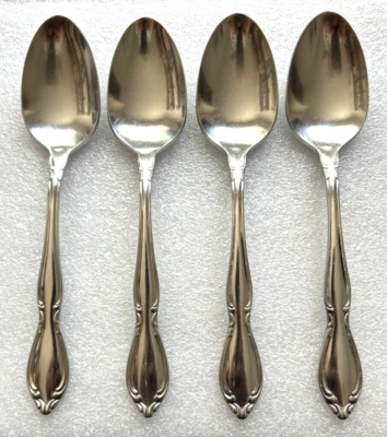 Oneida Stainless Glossy STRATHMORE 18/8 USA Set 4 Teaspoons 6" Flatware, VGC - Image 1 of 2