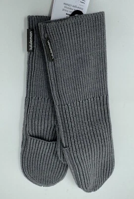 Mitones de punto Lululemon para mujer acanalados mezcla de lana merino gris gaviota XS/S Foto 1 de 4