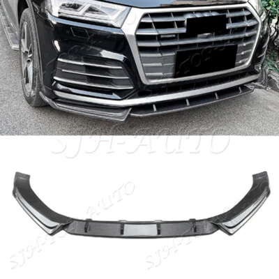 Fits AUDI SQ5 Q5-Sline 2018-20 ABS Carbon Front Bumper Lip Body Kit Spoiler 3pcs - Image 1 of 4