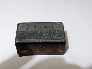 Letterpress Metal Printing Stamp - David Morgan Printing Block - Picture 1 of 2