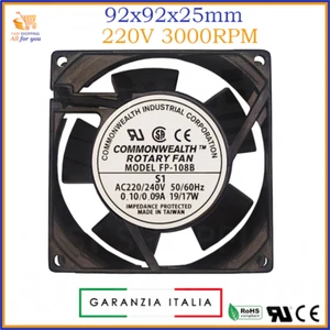 Ventola raffreddamento 220v assiale pc 92x92x25 commonwealth ventole silenziosa - Zdjęcie 1 z 2