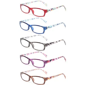 Reading Glasses 5 Pairs Fashion Ladies Readers Spring Hinge with Pattern Prin... - Picture 1 of 7