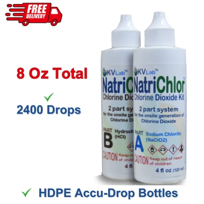 The Original NatriChlor CD Set W/ Accu-Drop Bottles HCL Extra Large Size 8 Fl Oz