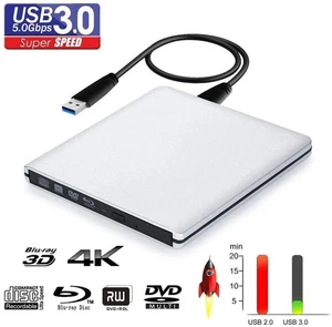 UHD 4K Blu-Ray Brenner extern USB 3.0 Super Slim DVD BD Recorder Laufwerk PC / MAC - Bild 1 von 7