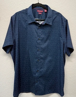 Camisa Axist elástica con botones para hombre manga corta azul talla 2XL 100 % poliéster Foto 1 de 4