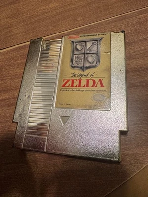 Legend of Zelda (Nintendo NES LoZ) gold authentic video game cart only Link - Image 1 of 3