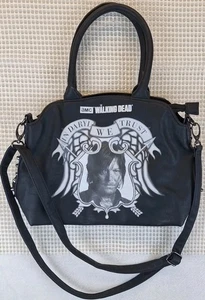 Walking Dead Handbag In Daryl We Trust Black Purse Rock Rebel Studded Black Goth - Picture 1 of 7