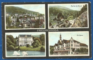 11 023 AK „Friedrichroda Mehrbild Panorama, Partie im Grund, Schloss Reinhardsbr - Bild 1 von 2