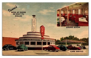 DALLAS, TEXAS - IANNI'S ROADSIDE DRIVE EN RESTAURANTE - POSTAL DE LINO VINTAGE - Imagen 1 de 2