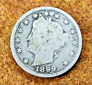Moneda Liberty Head V Nickel 1899 ~ Estado G ~ Estados Unidos - ¡Reclama la tuya hoy! - Imagen 1 de 7