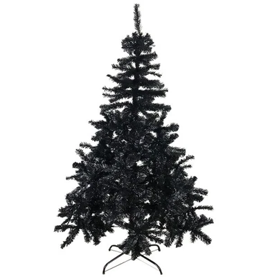 MOJAWO Albero di Natale 180 cm abete artificiale nero albero di Natale incl. supporto