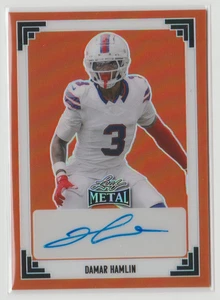 Camiseta Damar Hamlin 2024 Hoja Metal-1991 Hoja Autógrafos Naranja Auto #3/4 # Bills - Imagen 1 de 2
