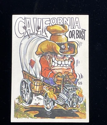 1969 Donruss Odd Rods Sticker Cards # 55 California Or Bust - Image 1 of 2