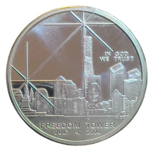 2004 N. Mariana Islands 1 $ "Freedom Tower" WTC Recovery Silver Clad Proof Coin - Bild 1 von 3
