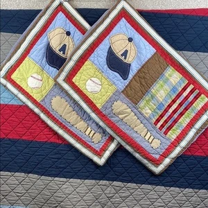 Pottery Barn Kids twin comforter & standard shams jr varsity mismatch set 68x86 - Picture 1 of 10