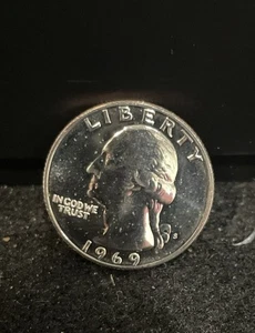 1969 S Gem Proof Washington Quarter With A Deep Cameo 191 - Picture 1 of 2